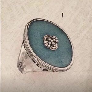 Rare Vintage Silpada Sterling Silver Blue Amazonite Ring R2358 Size 8